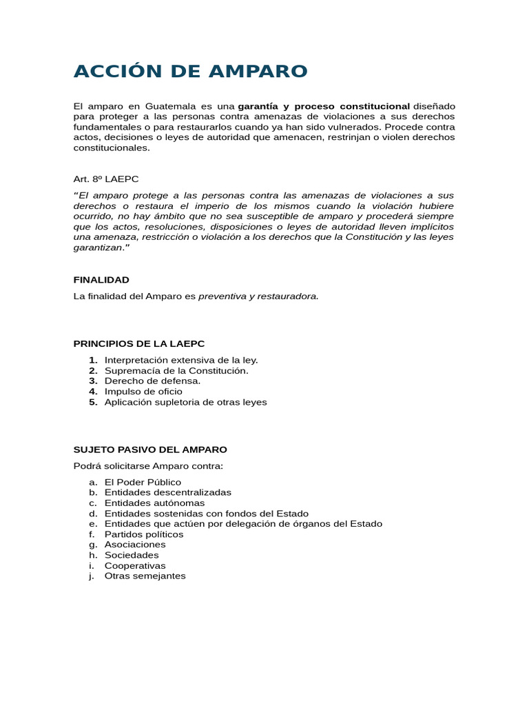 Accion de Amparo | PDF | Justicia | Crimen y violencia