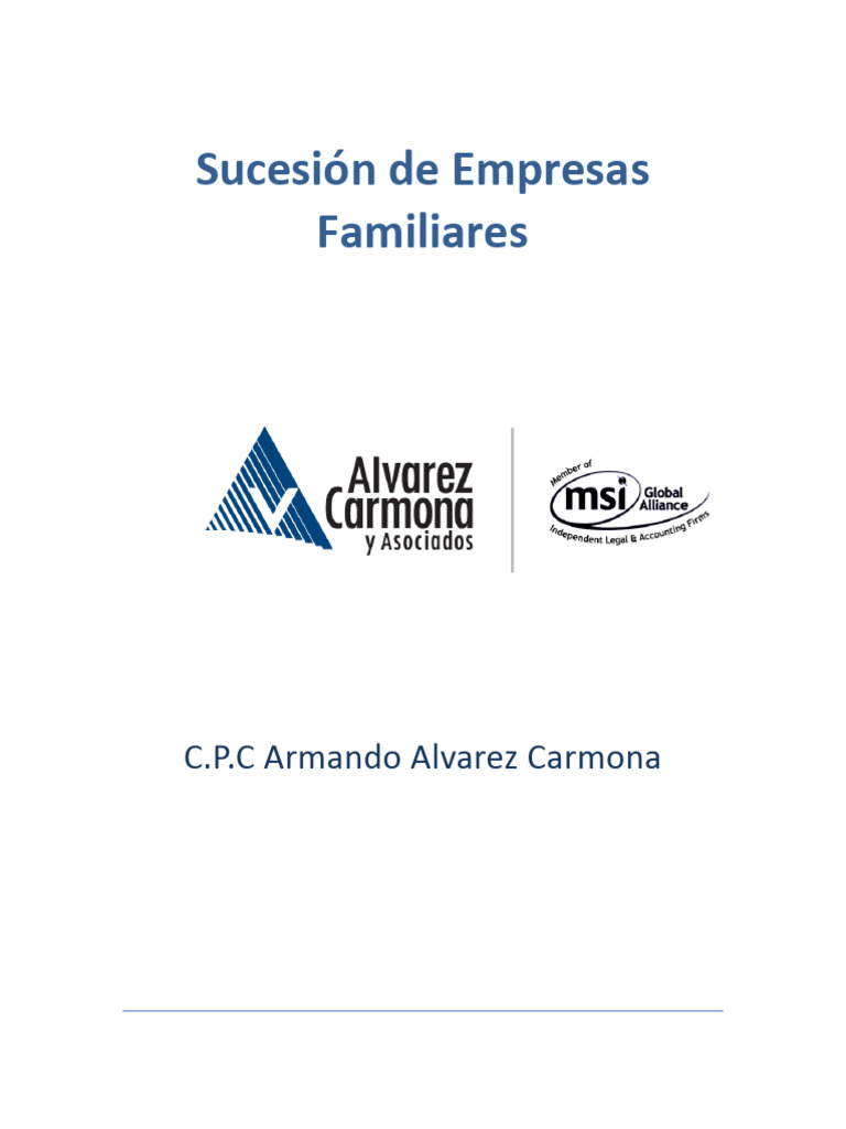 La Empresa Familiar: Características, Retos y Cambio Generacional en Su ...