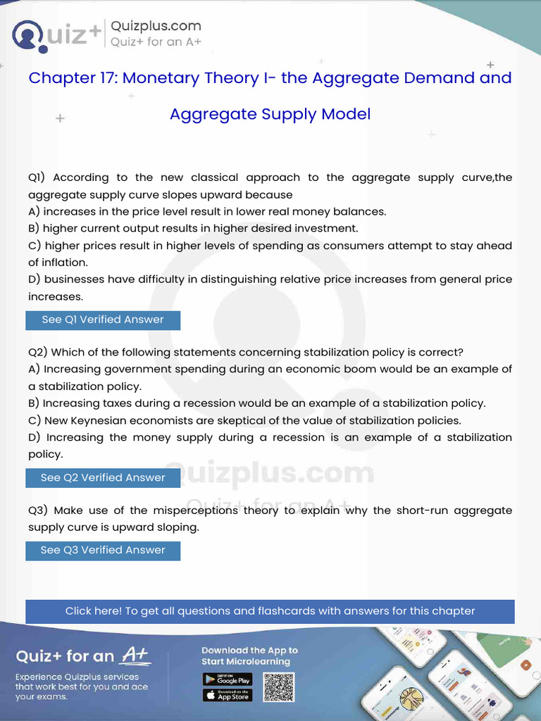 According To The New Classical Approach To The Aggregate Supply ...