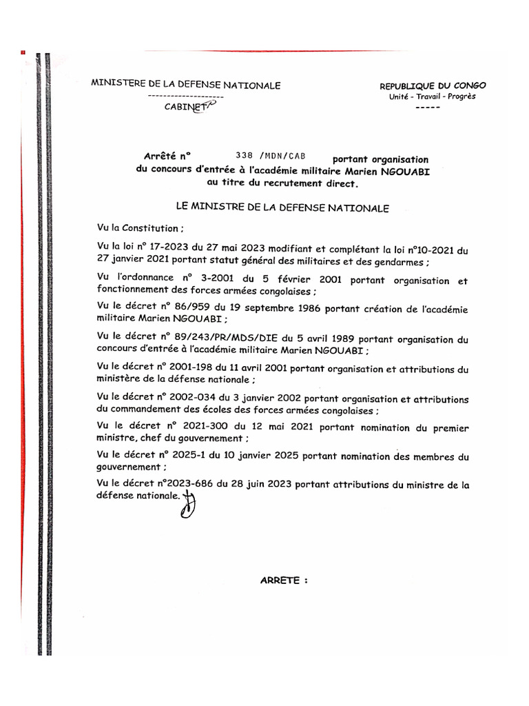Arrêté ACMIL | PDF