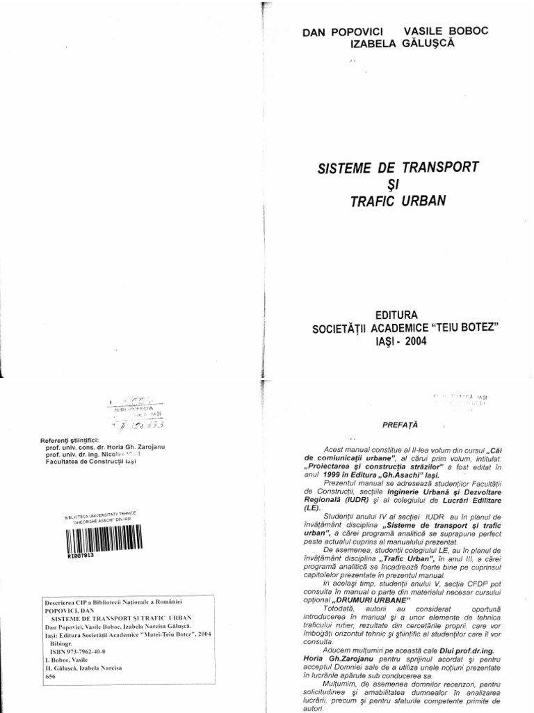 Sisteme de Transport Si Trafic Urban | PDF