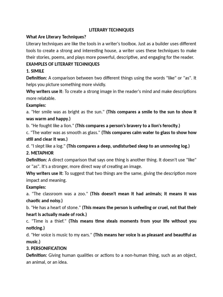 Literary Techniques Checkpoint | PDF | Irony