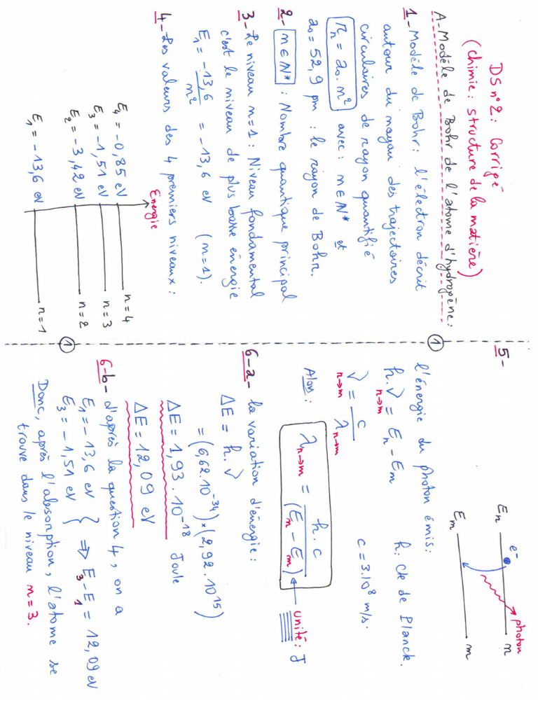 DS 2 - Chimie Structure de La Matière - Correction | PDF