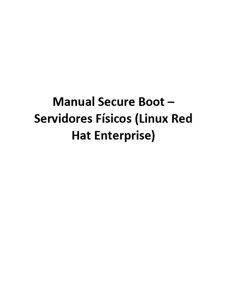 Manual Secure Boot Red Hat Enterprise 2025 | PDF | Arranque ...