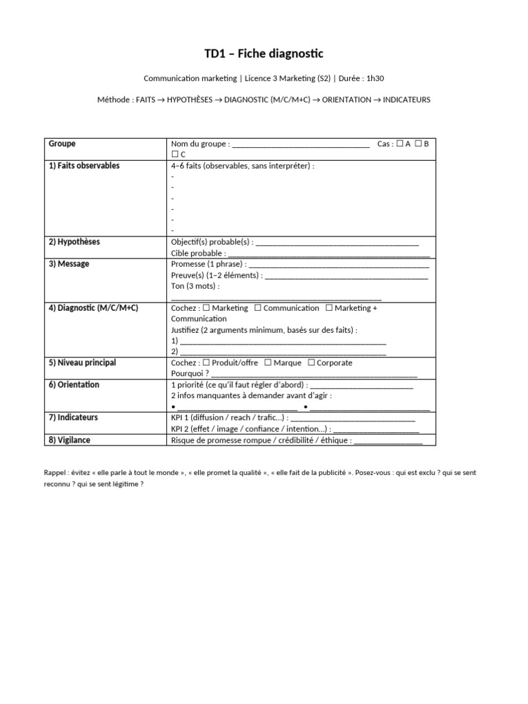 TD1 Communication Marketing ESSECT Pack | PDF