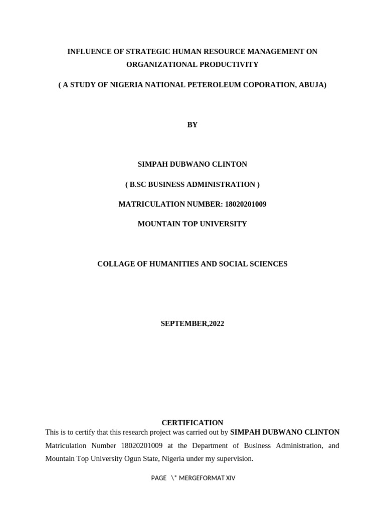 Original Clinton Project | PDF | Strategic Management | Human Resource ...