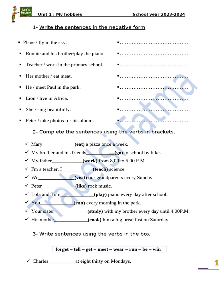 Fill in The Gaps With Correct Verb Forms | PDF | Grammar | Syntax