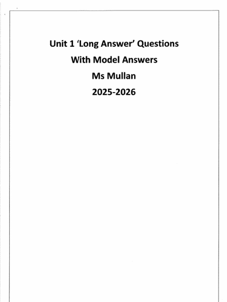 Unit 1 Long Answer | PDF