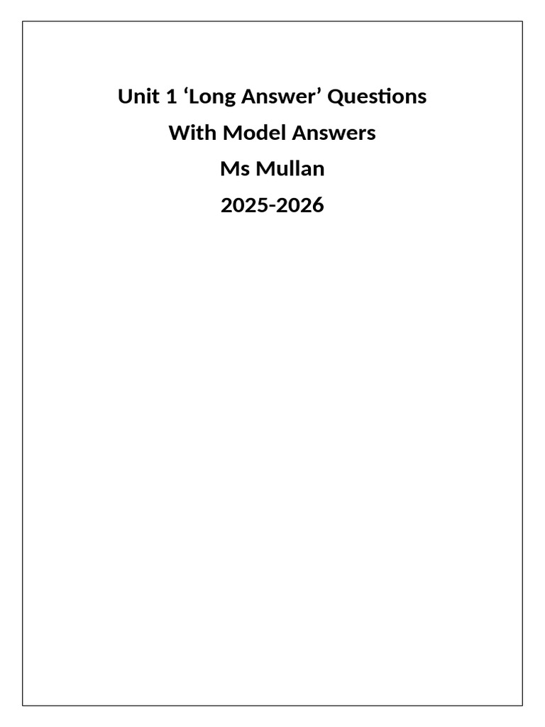 Unit 1 Long Answer Questions | PDF