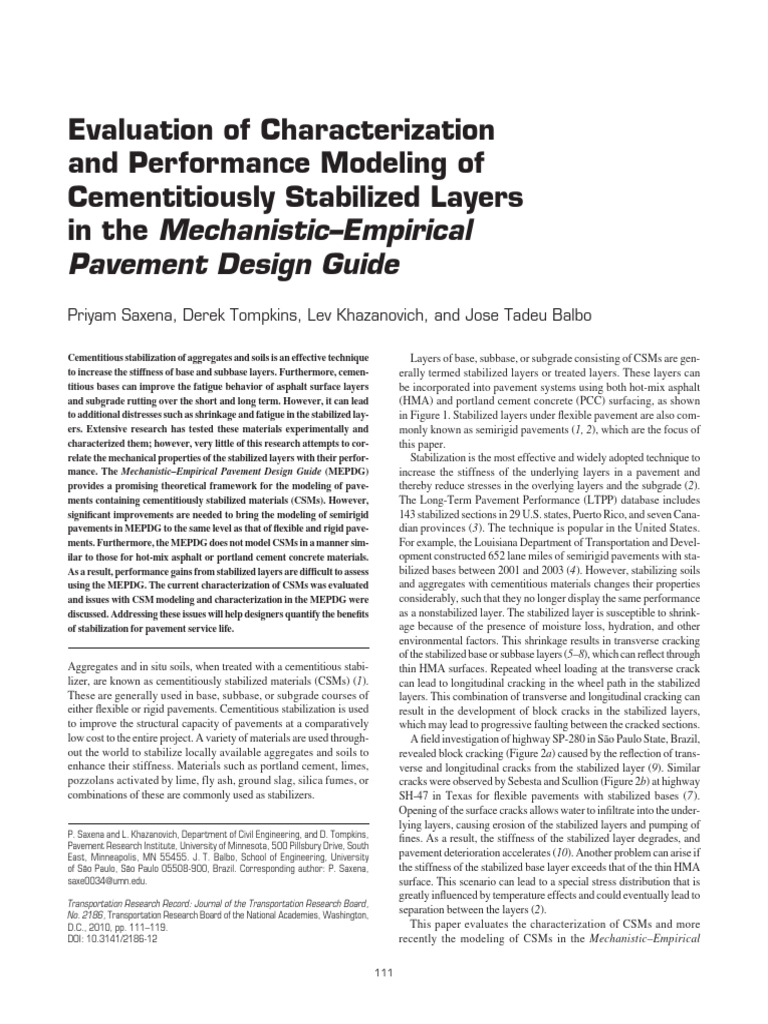CSL Performance Models in MEPDG | PDF | Strength Of Materials | Road ...