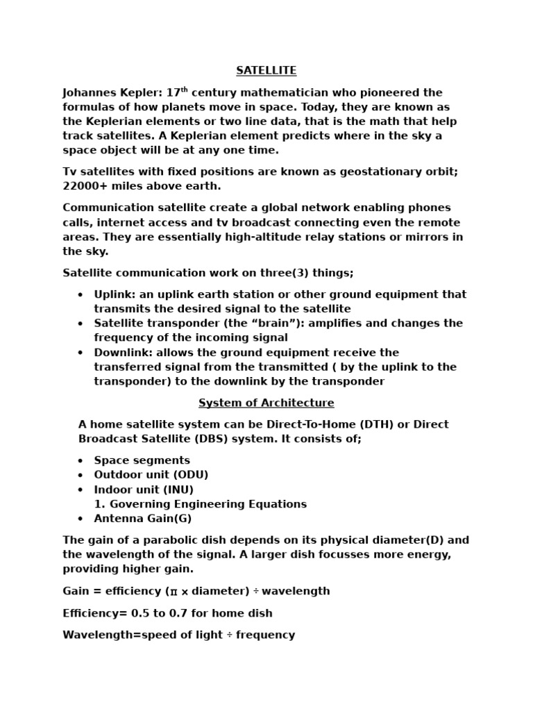 Satellite | PDF