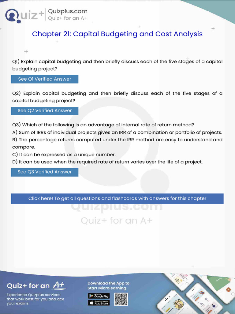 Explain Capital Budgeting and Then Briefly Discuss Each of The Five ...