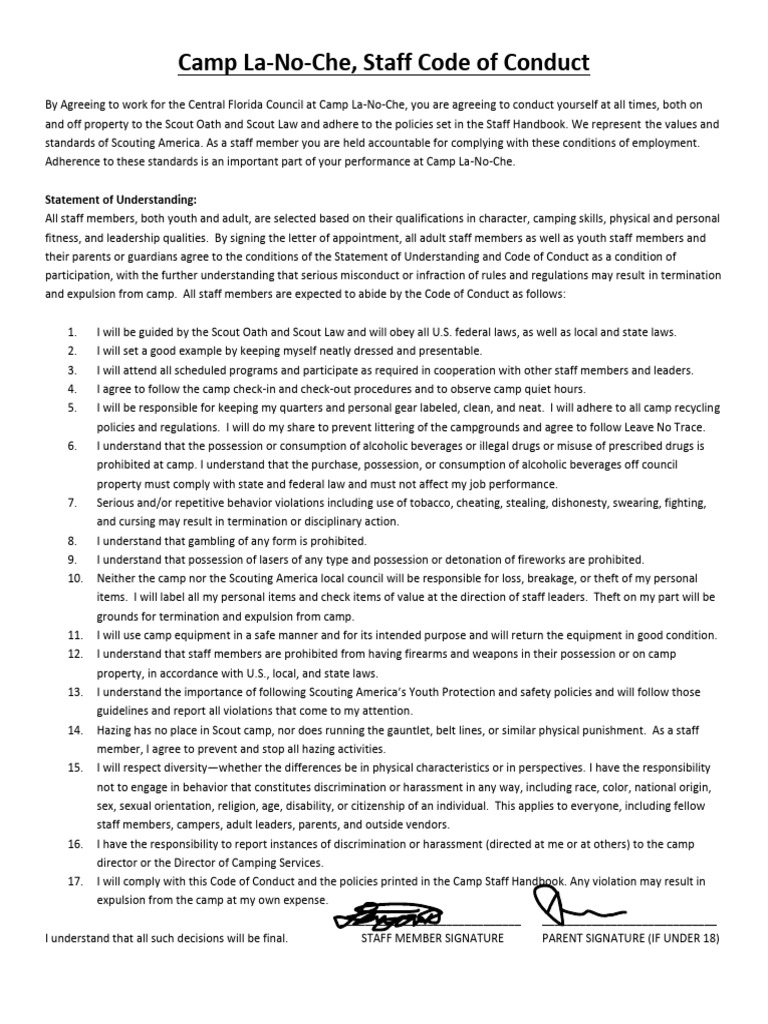 Staff Code of Conduct | PDF