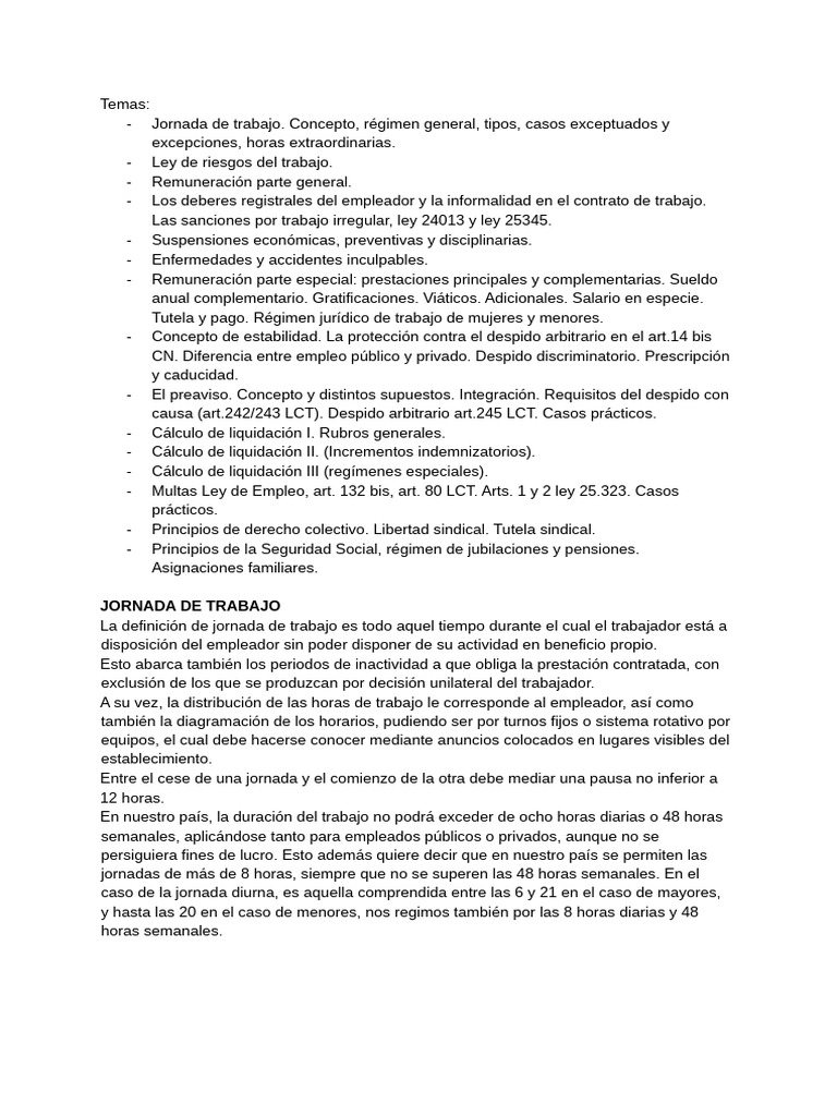 Segundo Parcial Derecho Del Trabajo y Seguridad Social | PDF