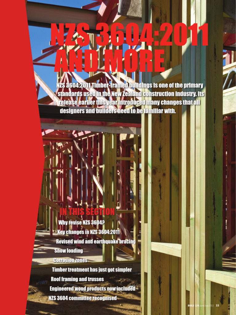 NZS3604 2011 | PDF | Framing (Construction) | Roof