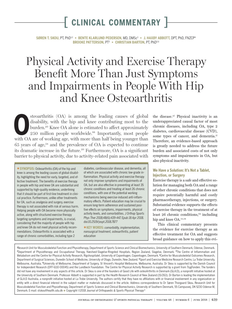Oa and Exercise Skou 2018 | PDF