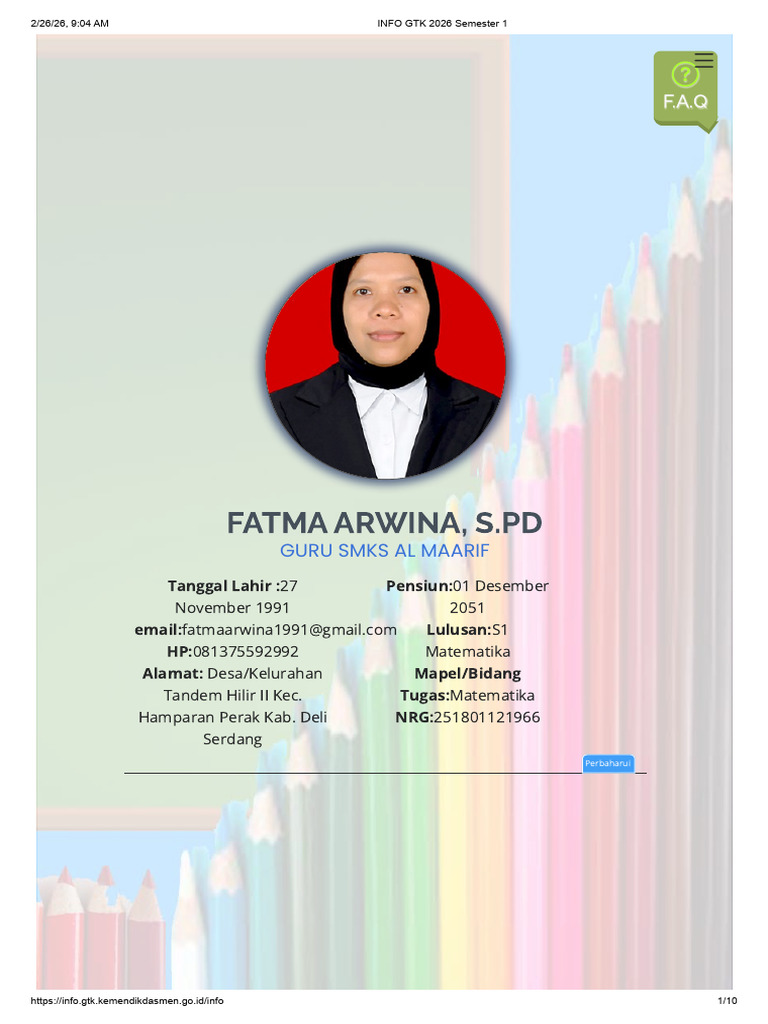 INFO GTK 2026 Semester 1 Fatma Arwina | PDF