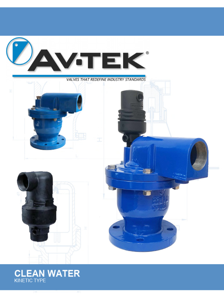 Av-Tek Clean Water Air Valves | PDF | Valve | Pipe (Fluid Conveyance)