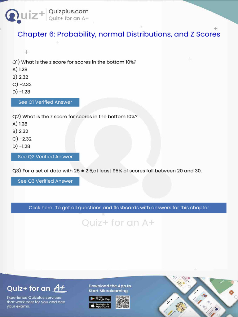 What Is The Z Score For Scores in The Bottom 10 | PDF | Student's T ...