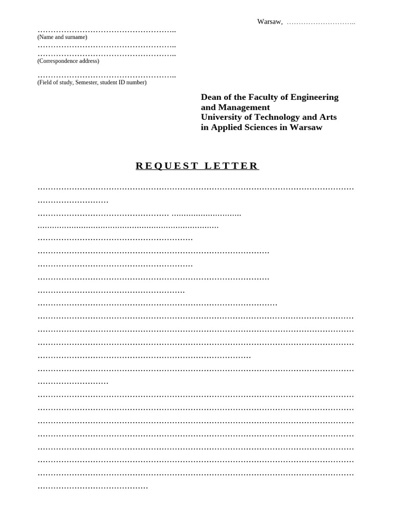 Request Letter ATA | PDF