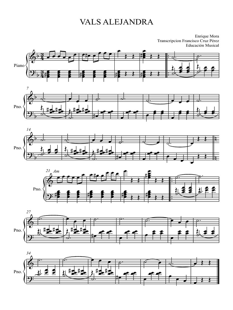 VALS ALEJANDRA - Partitura Completa | PDF