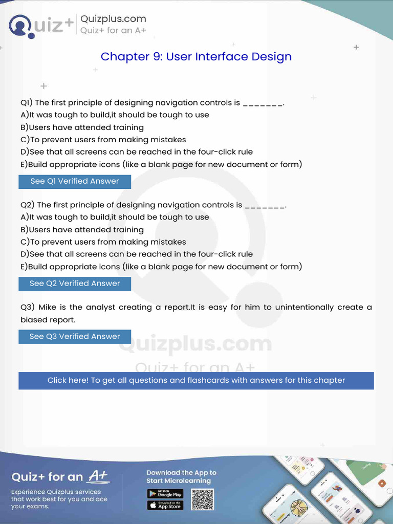 The First Principle of Designing Navigation Controls Is | PDF