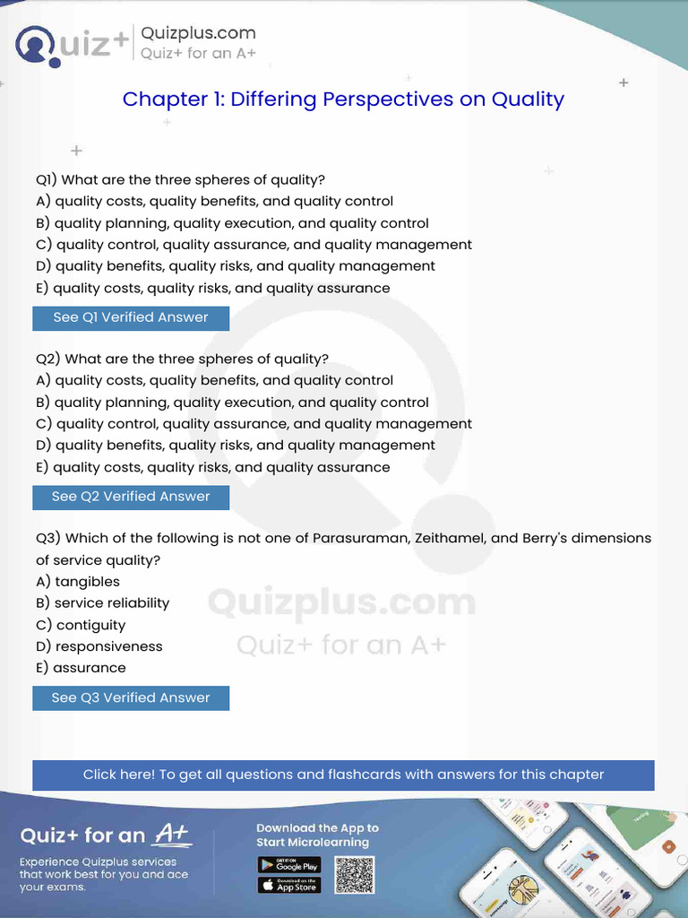 What Are The Three Spheres of Quality | PDF