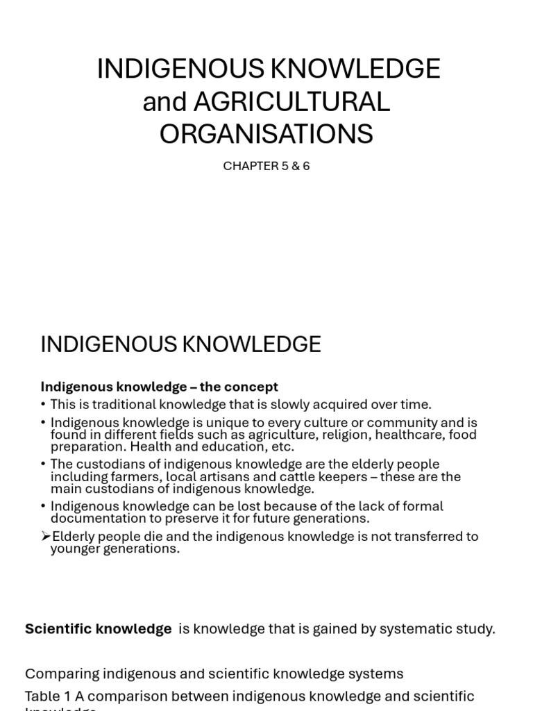 Indigenous Knowledge and Agricultural Organisations | PDF | Agriculture ...