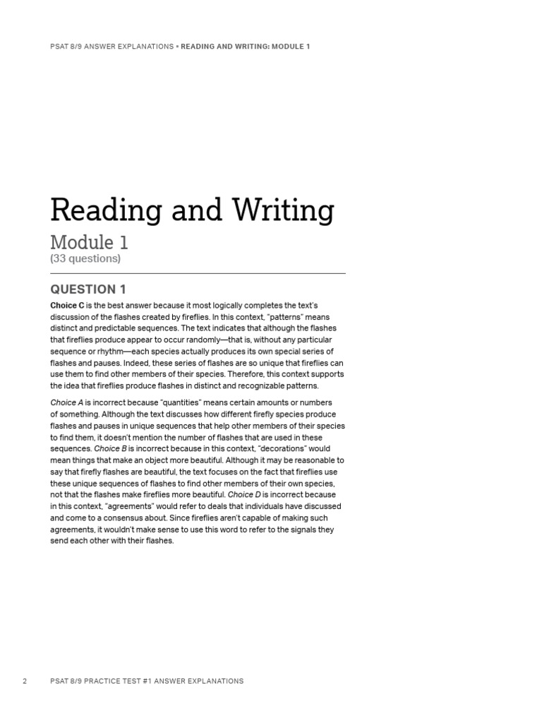 PSAT+8 9+Practice+Test+#1+ (Explanations+and+Answers) + (+ENGLISH+ ...