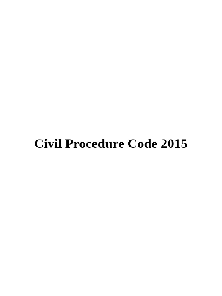 Civil Procedure Code 2015 | PDF