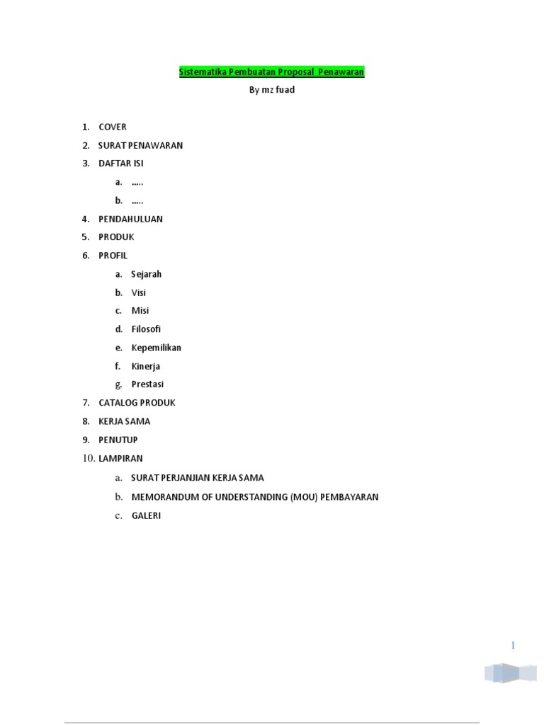 Sistematika Pembuatan Proposal