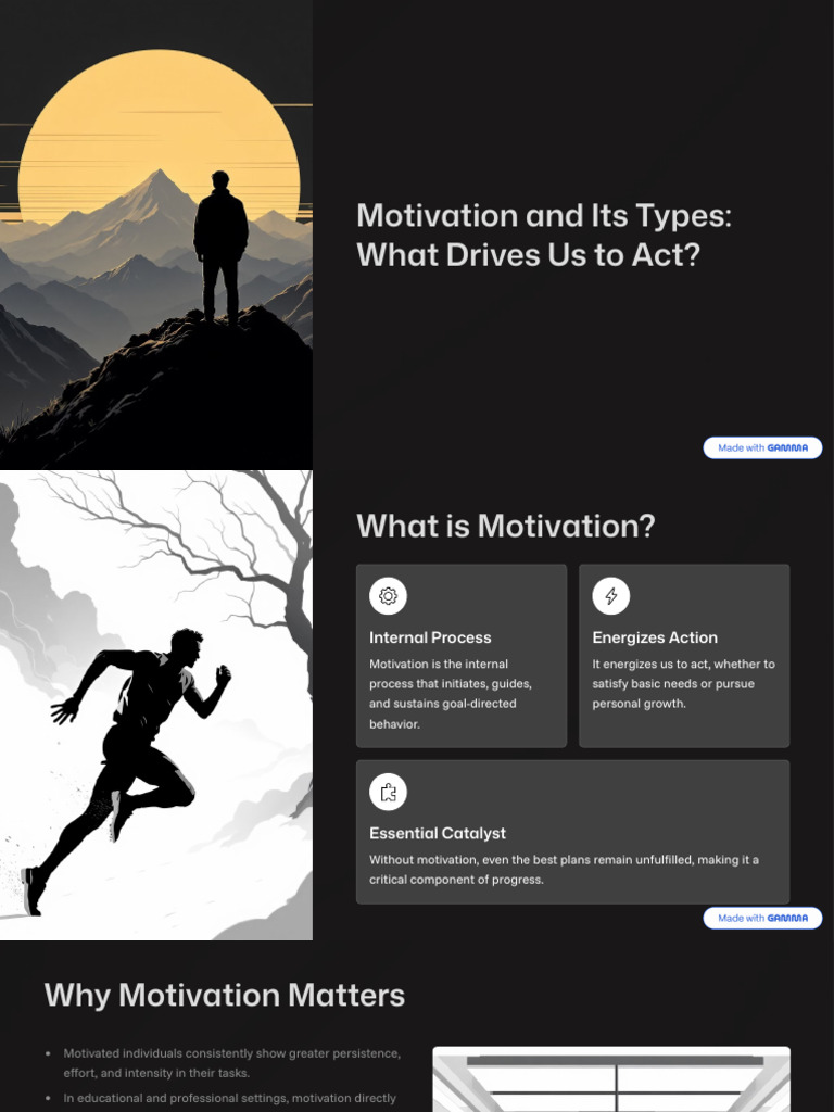 Motivation and Its Types What Drives Us To Act | PDF | Motivational ...