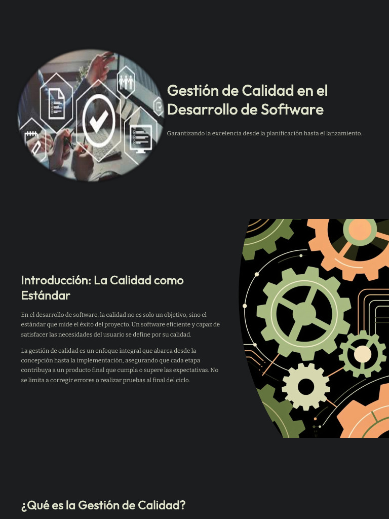 Gestion de Calidad en El Desarrollo de Software | PDF | Sistema de ...