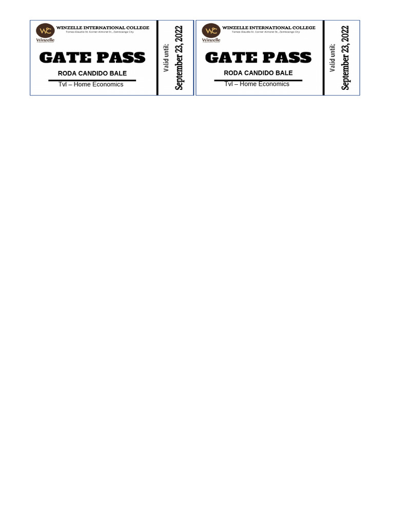 Gate Pass | PDF