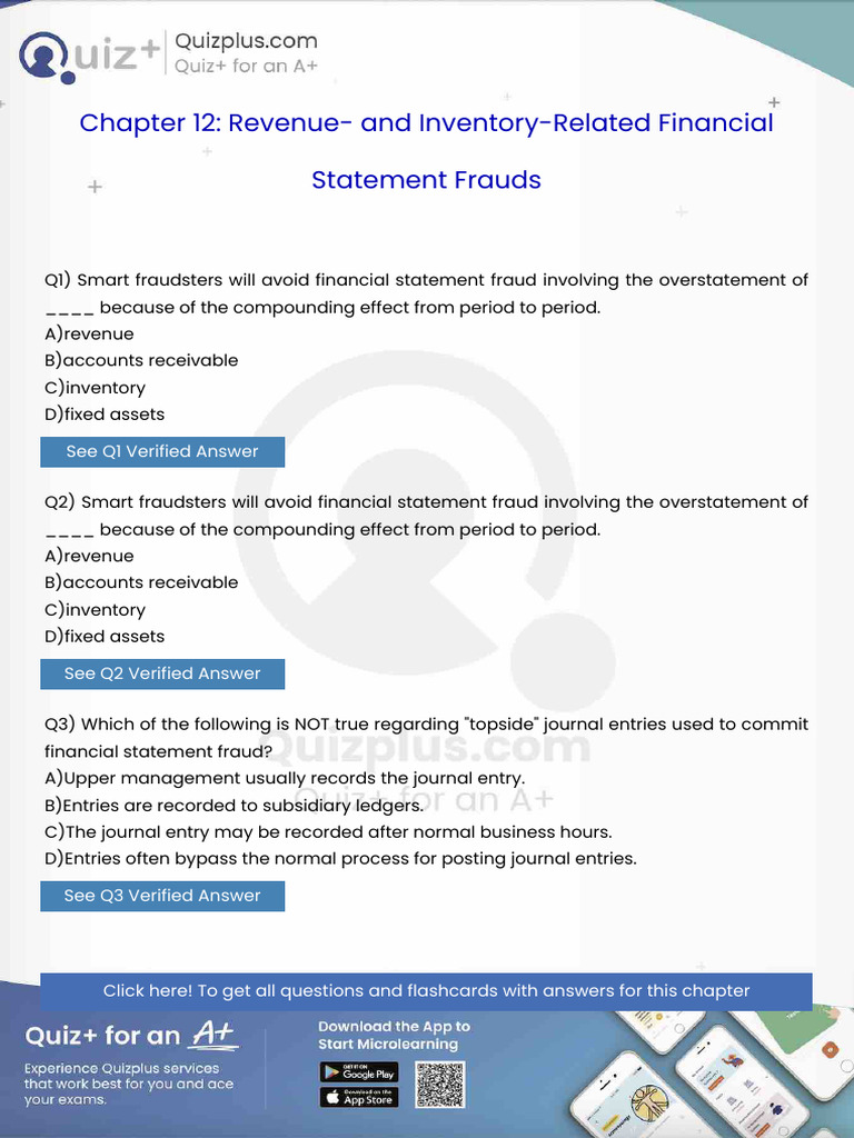 Smart Fraudsters Will Avoid Financial Statement Fraud Involving The ...