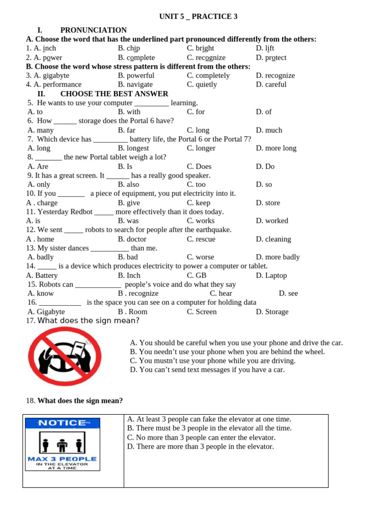Unit 5 - Practice 3 | PDF