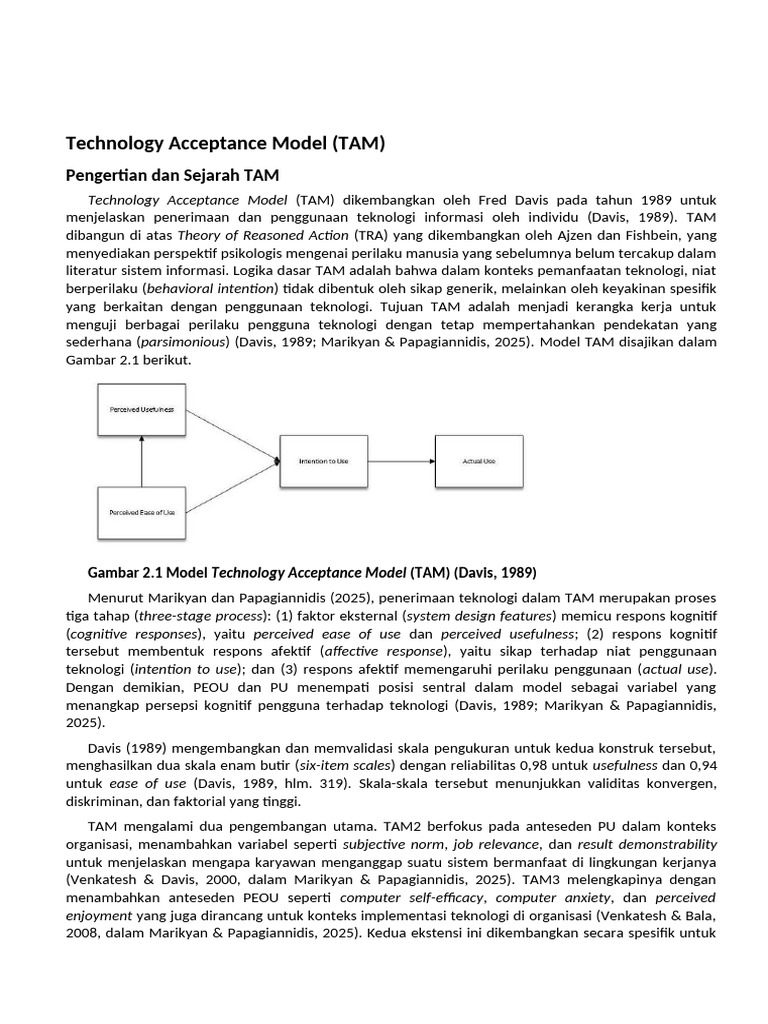 Technology Acceptance Model | PDF