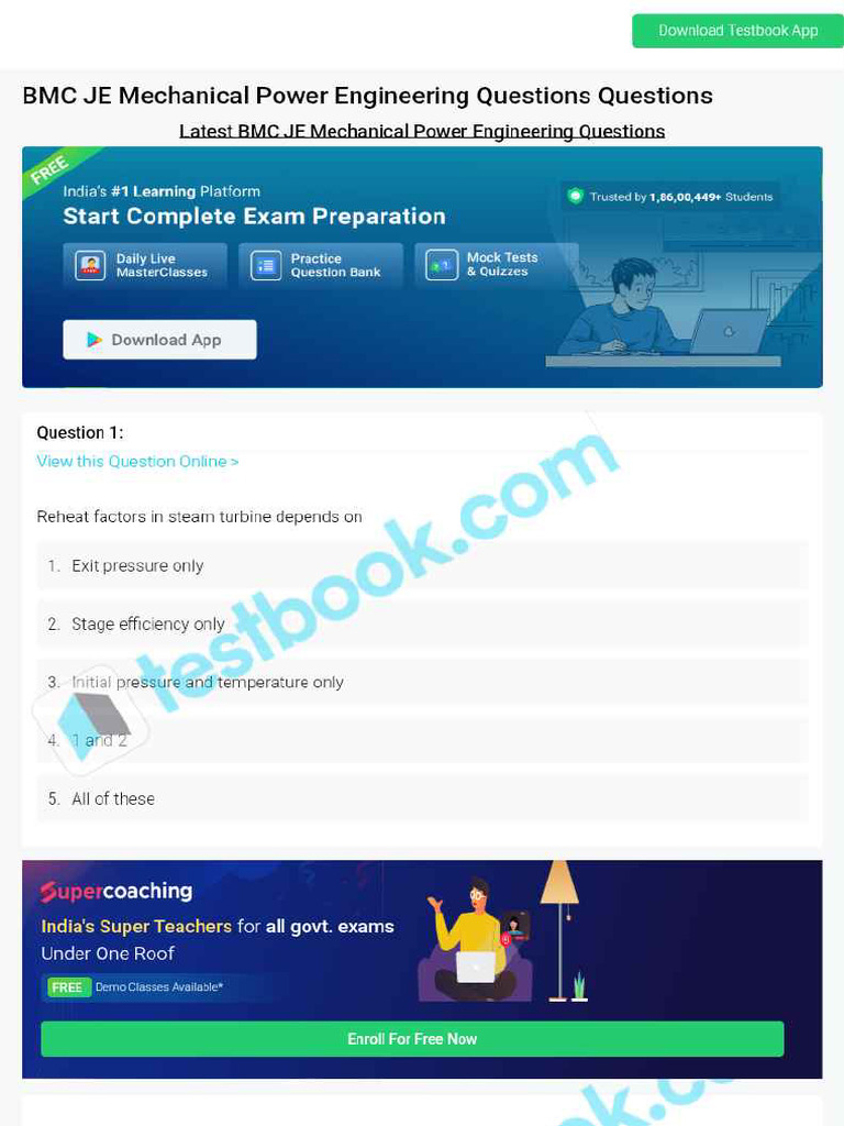 BMC Je Mechanical Power Engineering Questions 6710efcceec63bfa99865478 ...