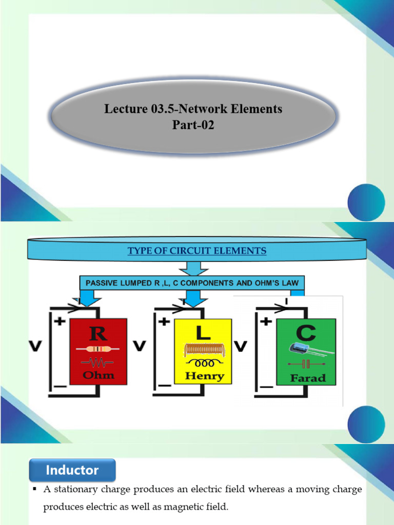 Lecture-03.5 - Network Elements Part-02 | PDF | Capacitor | Inductor