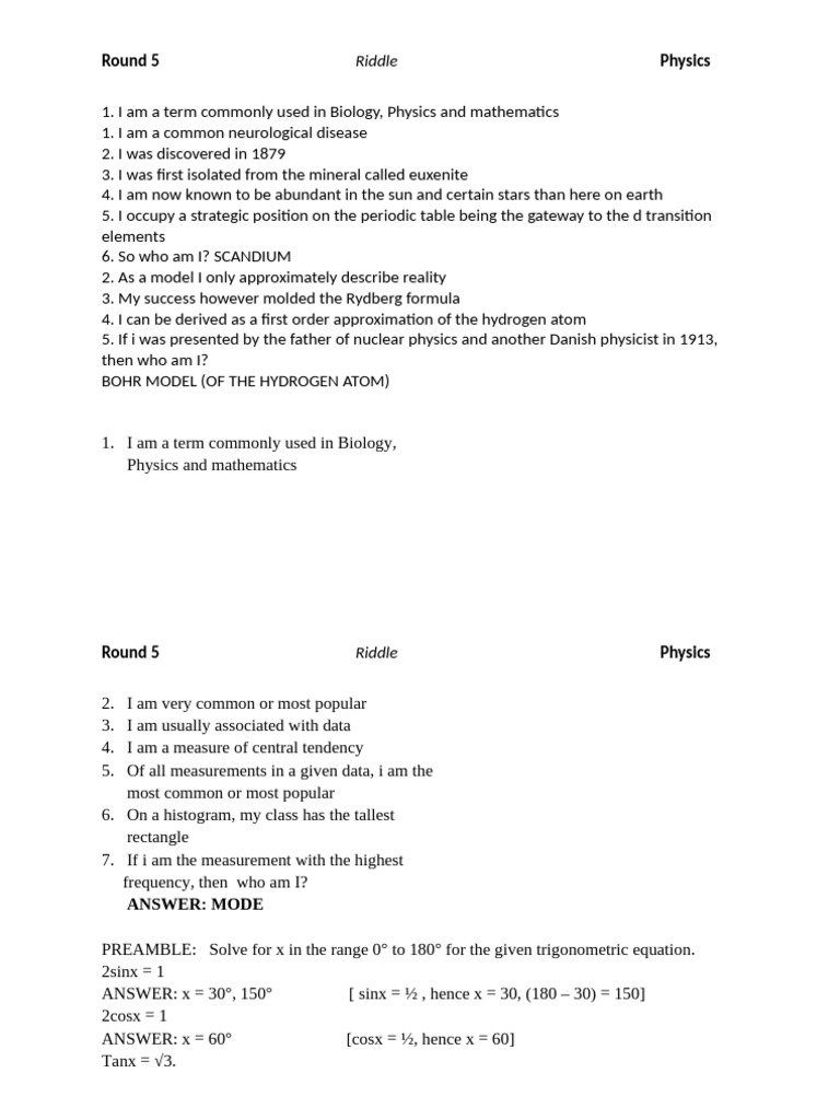 Round 5 - Physics | PDF