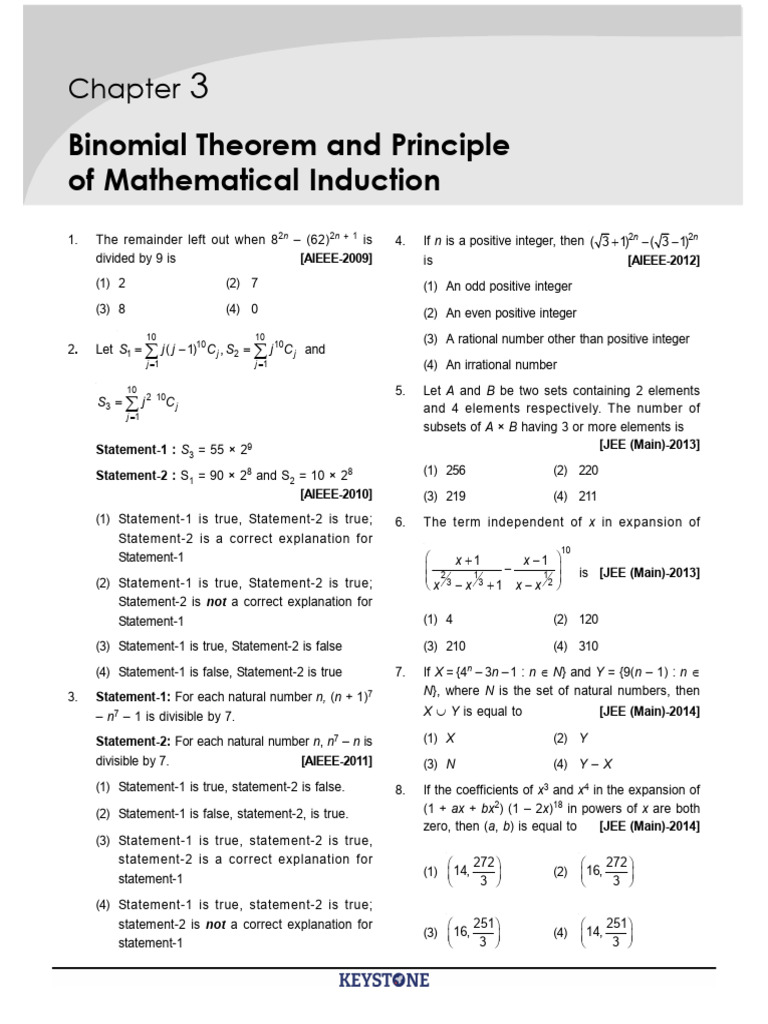 Binomial Theorem PYQ | PDF | Numbers | Elementary Mathematics