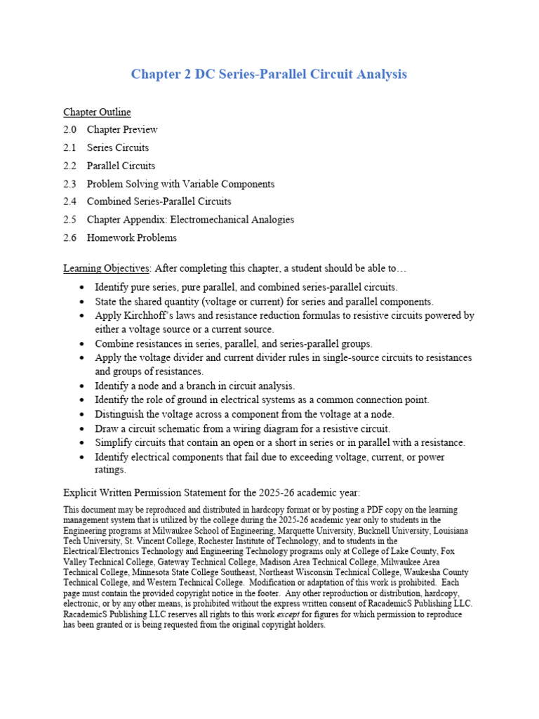 CH 02 DC Series Parallel Circuit Analysis - V10.3a | PDF