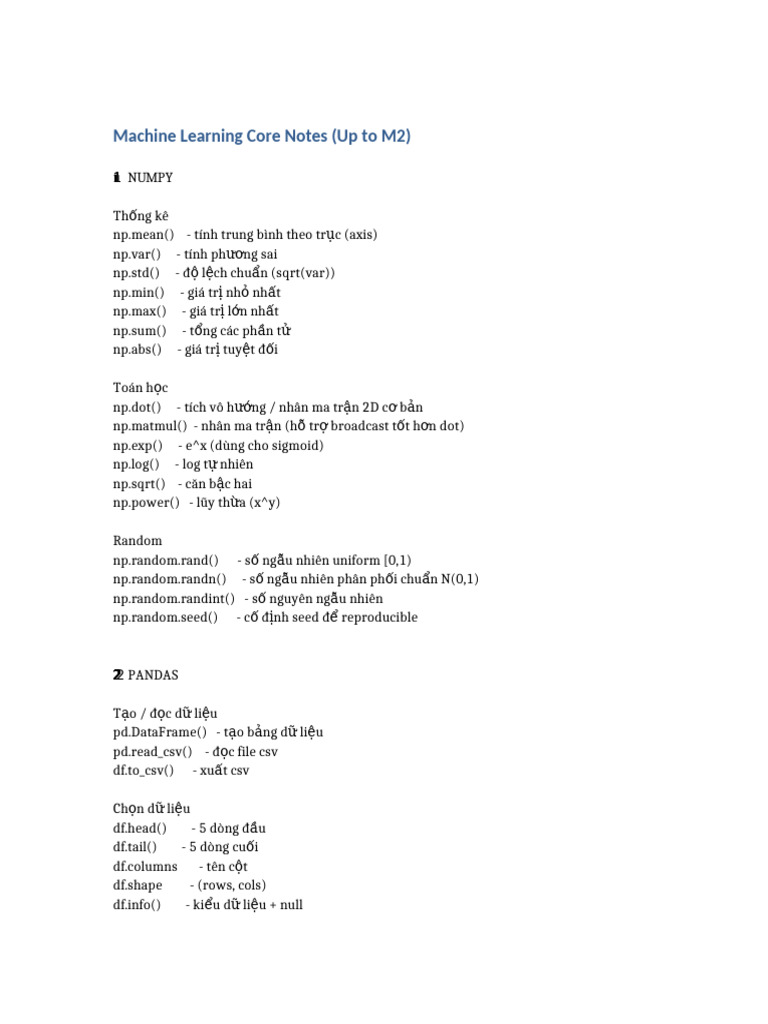 ML Core Notes M2 | PDF