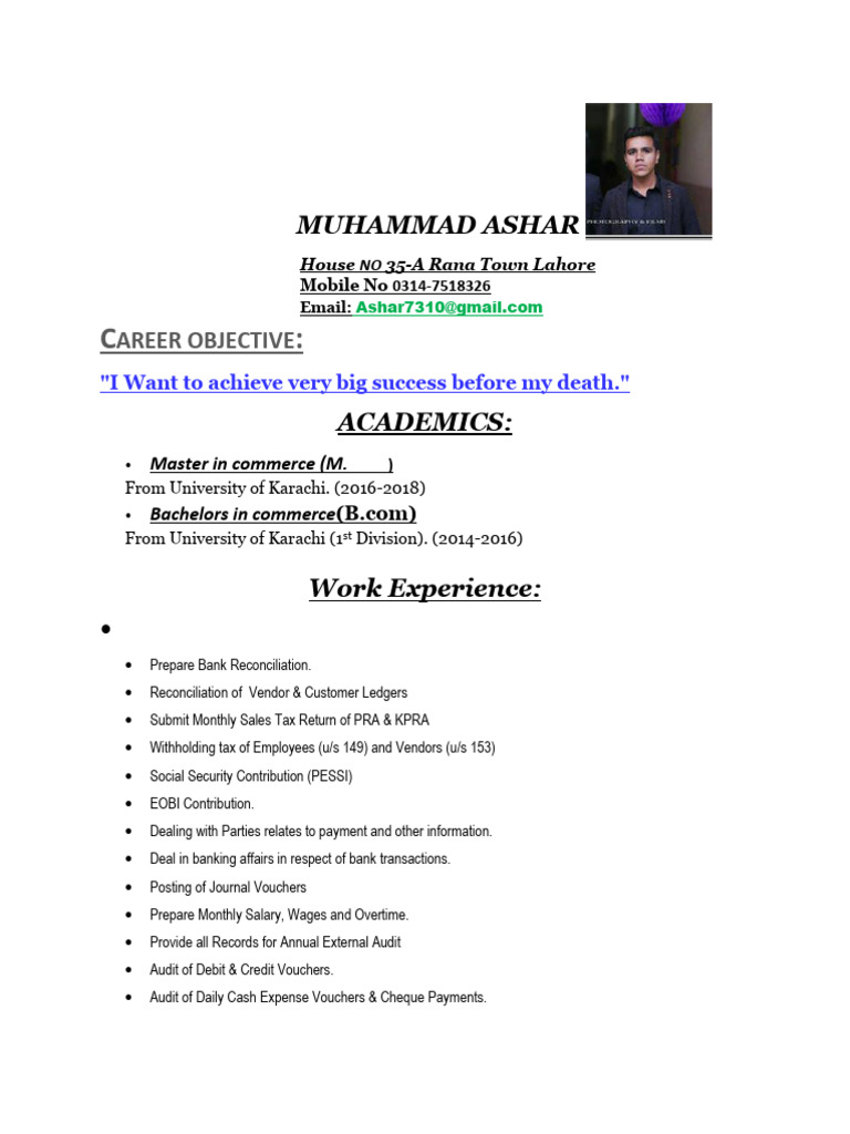 M.Ashar CV | PDF