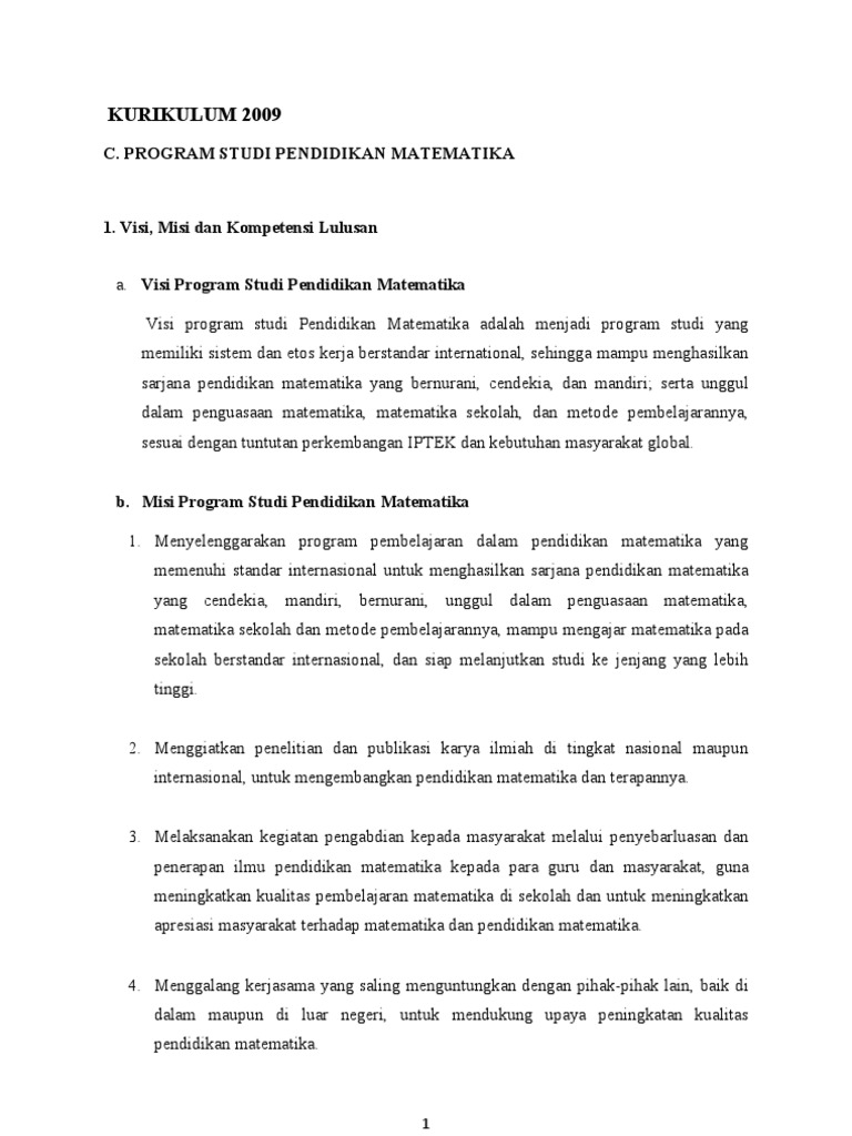 Kurikulum Pendidikan Matematika | PDF