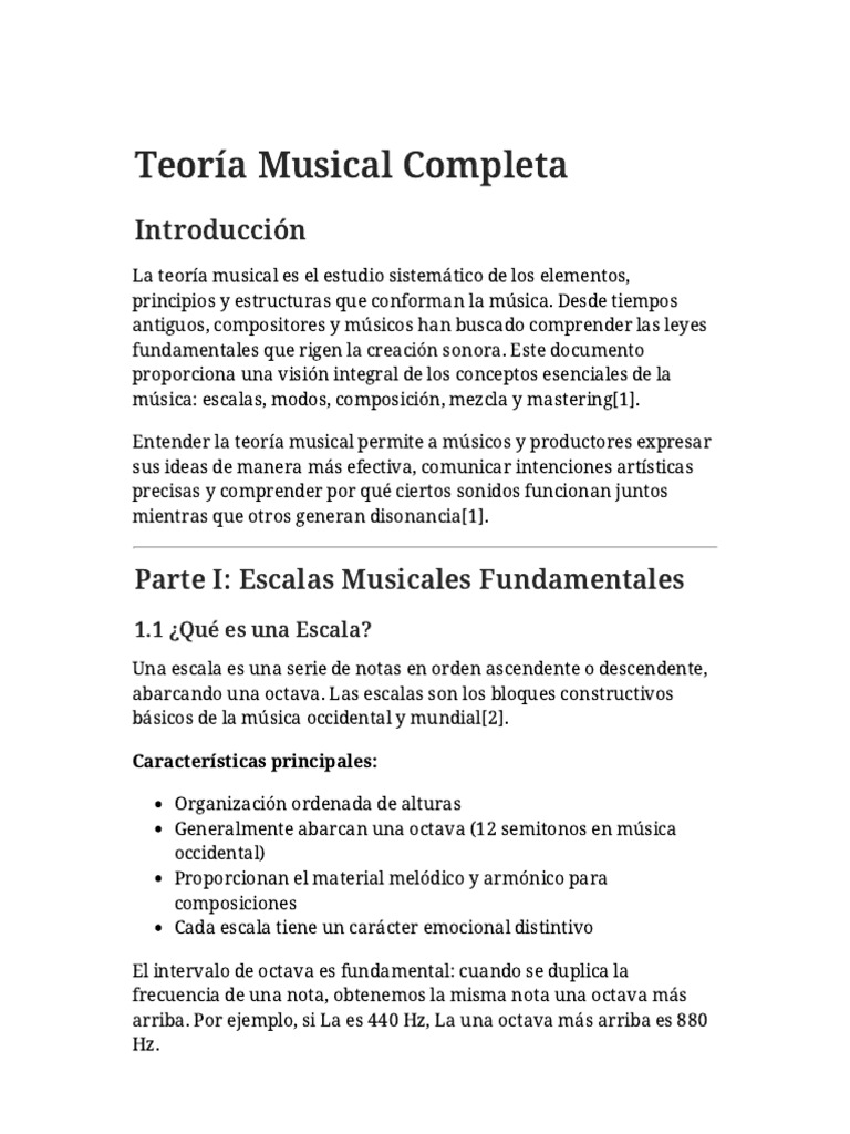 Teoría Musical Completa | PDF | Escala (música) | Escala menor