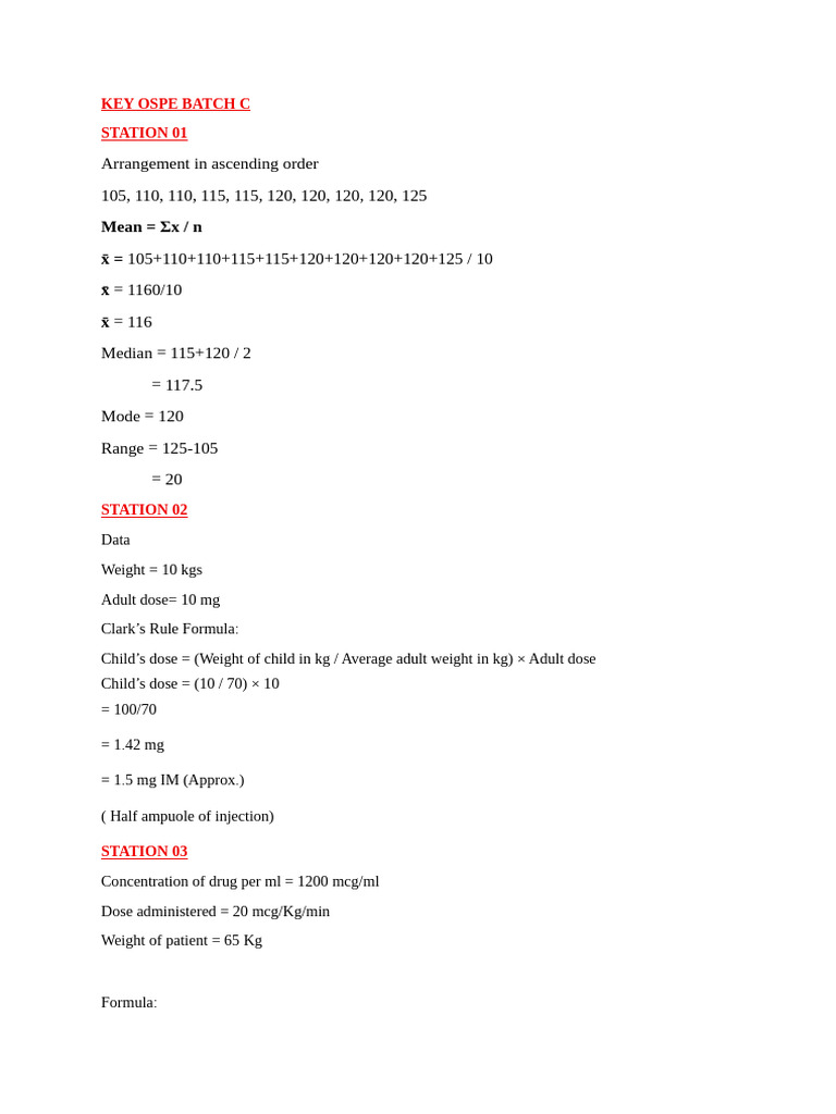 Key Module 12 Ospe Batch C | PDF