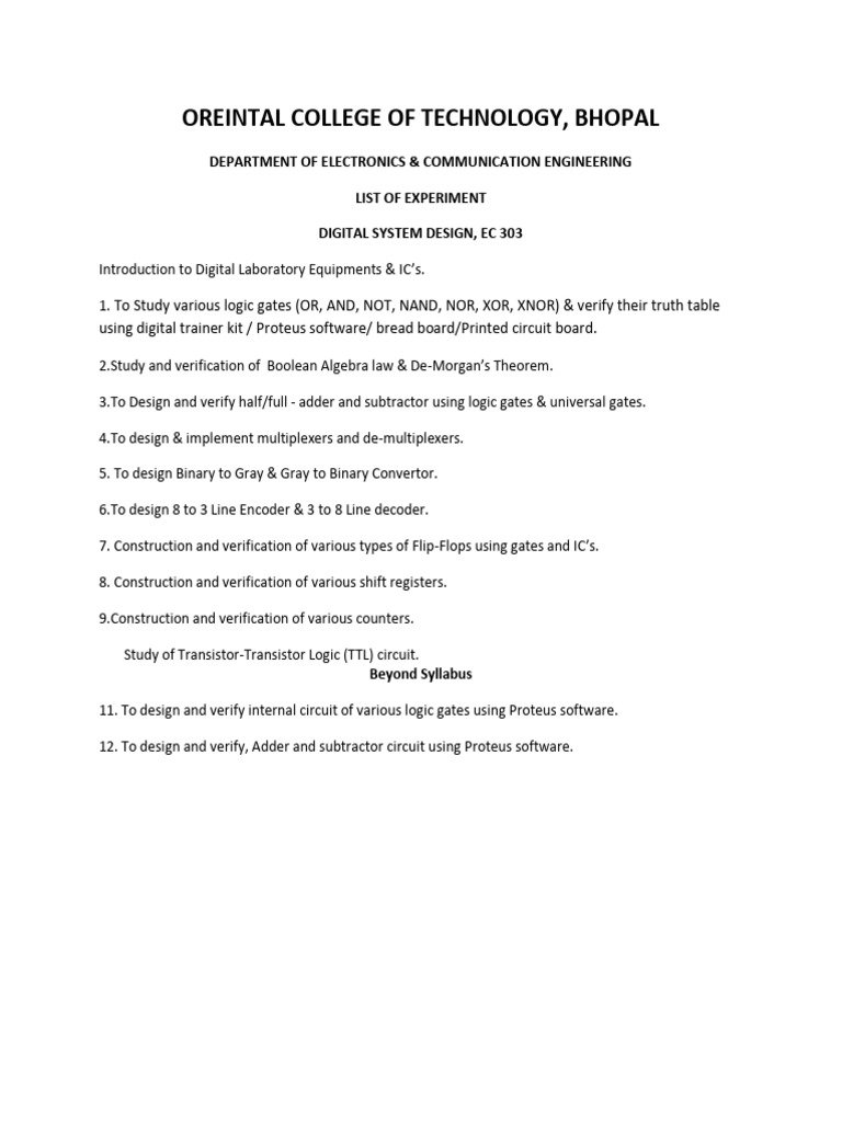 Ec 303 DSD Lab Manual | PDF