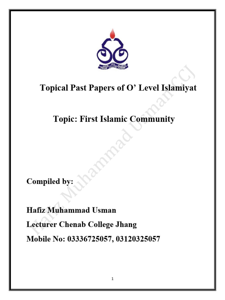 First Islamic Community | PDF