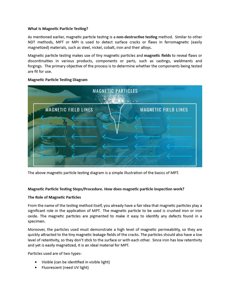 What Is Magnetic Particle Testing | PDF | Nondestructive Testing ...